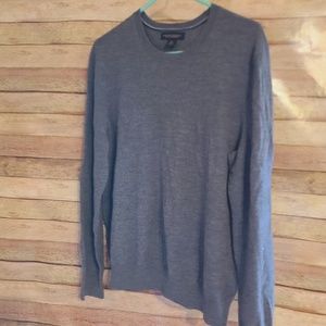 Womens Long Sleeve Sweater 100% Extra Fine Merino Wool Banana Republic Grey L